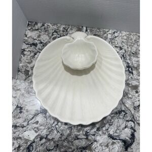 Fitz & Floyd Sea Shell Chip & Dip Serving Bowls Made in Japan